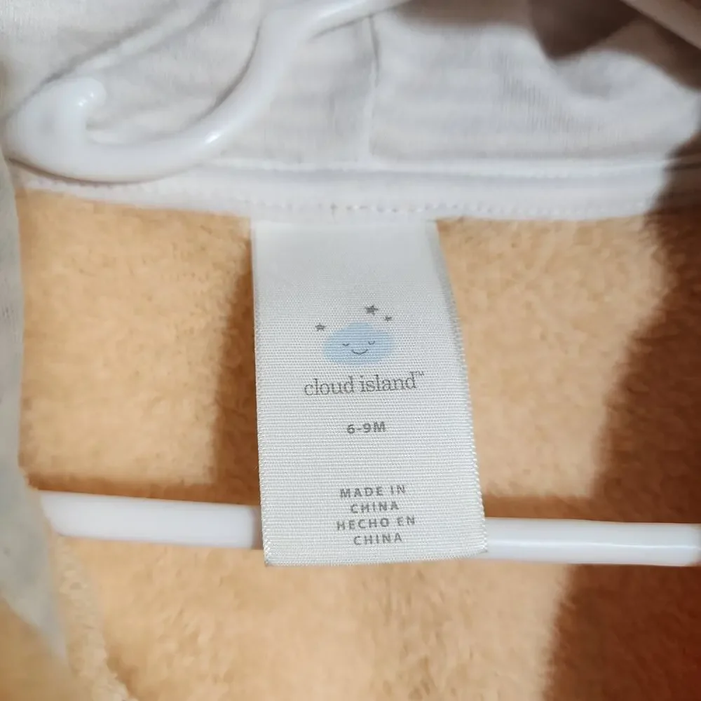 Cloud Island‎ super soft plush fox hood baby bath robe size 6-9 months